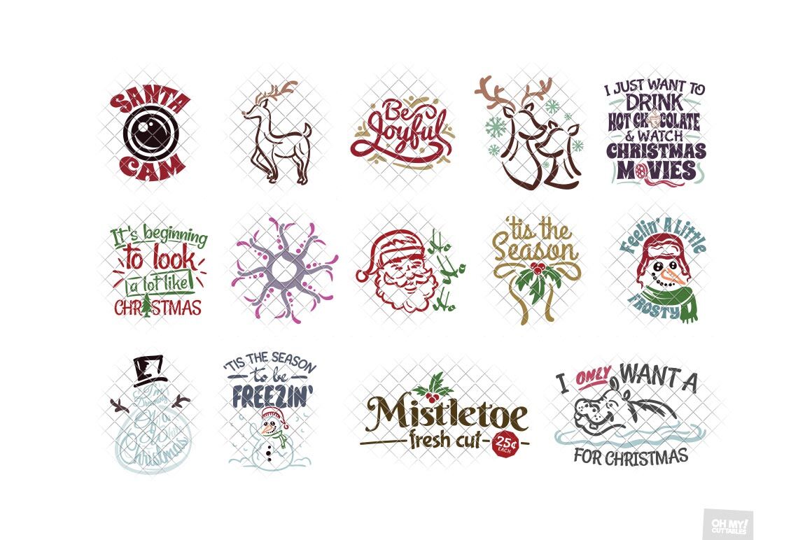 Download Free Christmas SVG Bundle (50 Designs) By OhMyCuttables | TheHungryJPEG.com