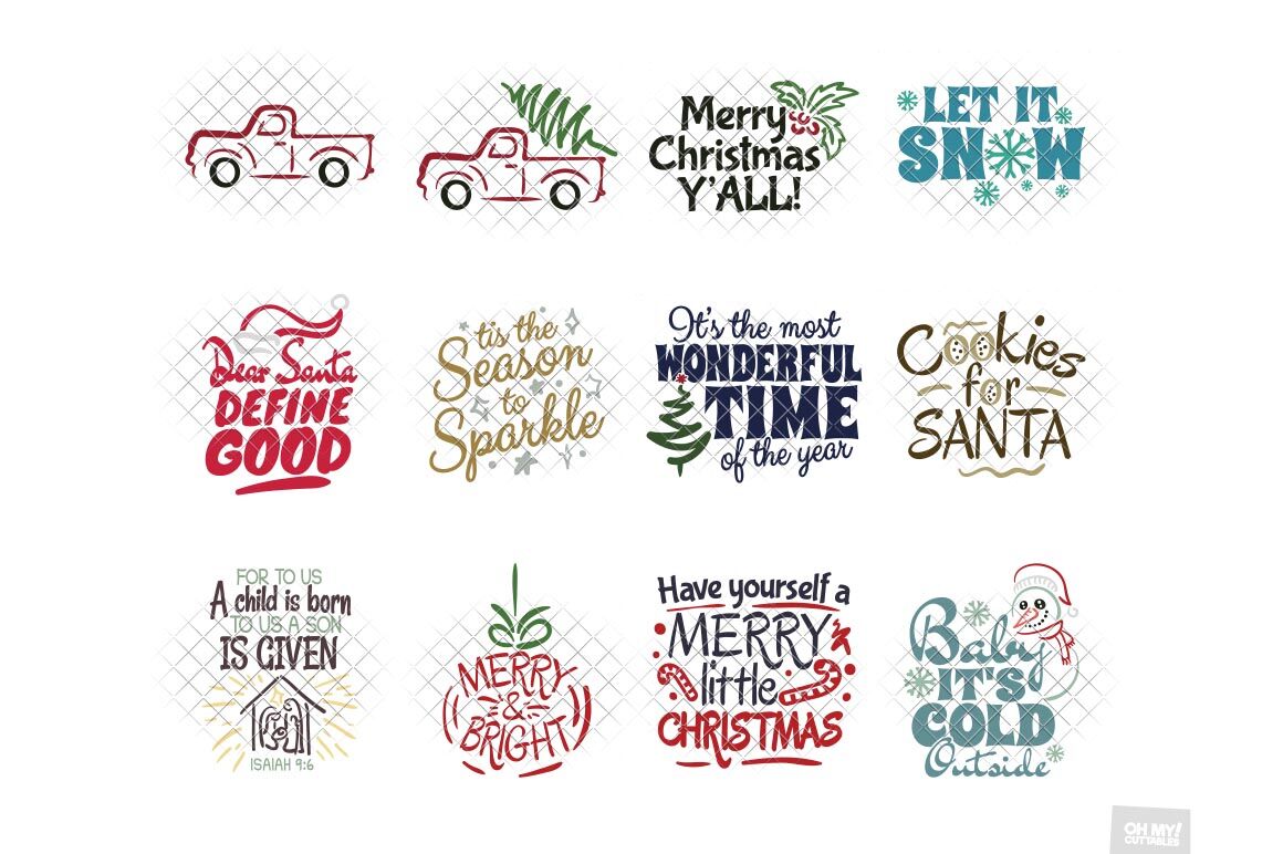Download Free Christmas Svg Bundle 50 Designs By Ohmycuttables Thehungryjpeg Com