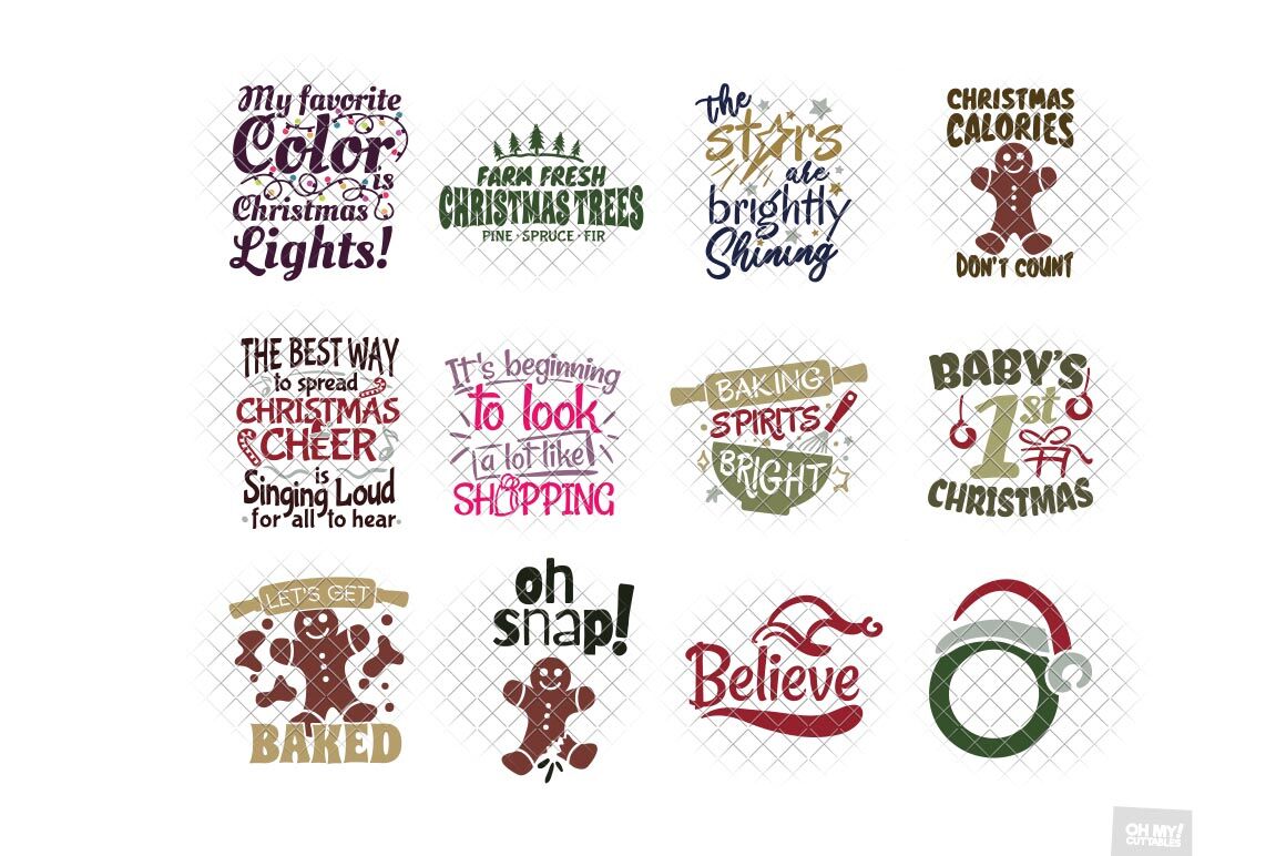 Free Christmas Svg Bundle 50 Designs By Ohmycuttables Thehungryjpeg Com