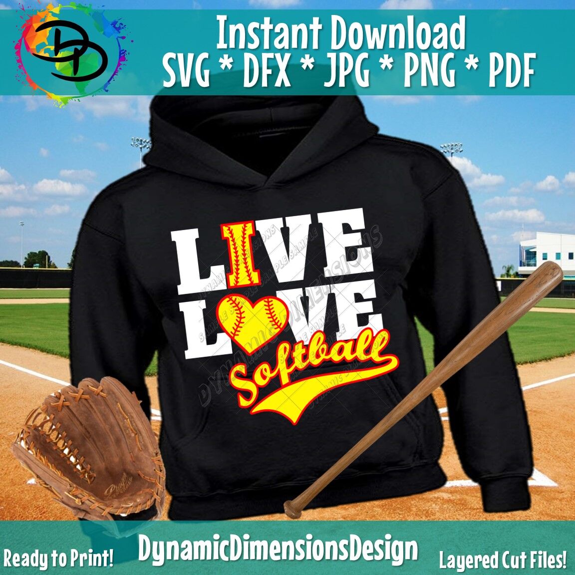 Softball Svg Bundle Live Love Softball Softball Clipart Softball M By Dynamic Dimensions Thehungryjpeg Com