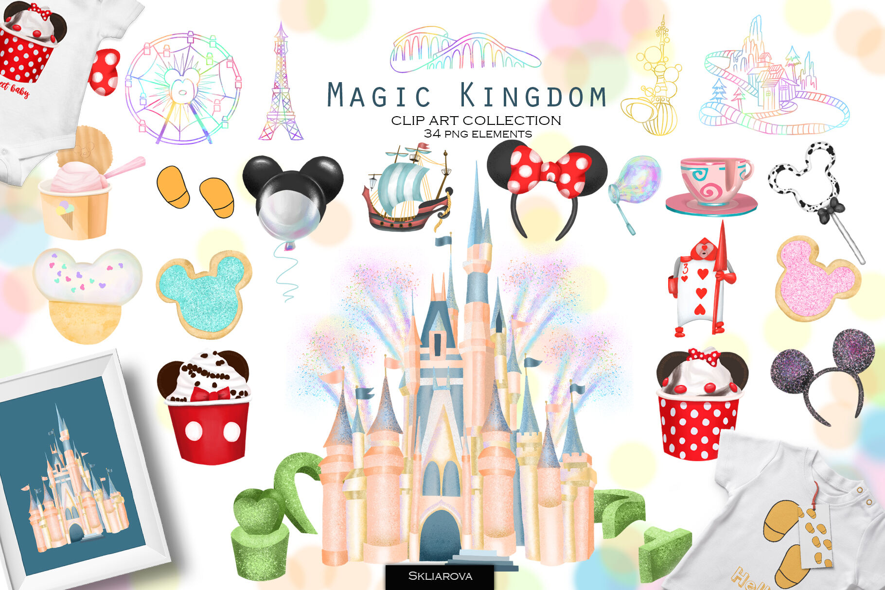 Magic Kingdom clipart By HappyWatercolorShop | TheHungryJPEG.com