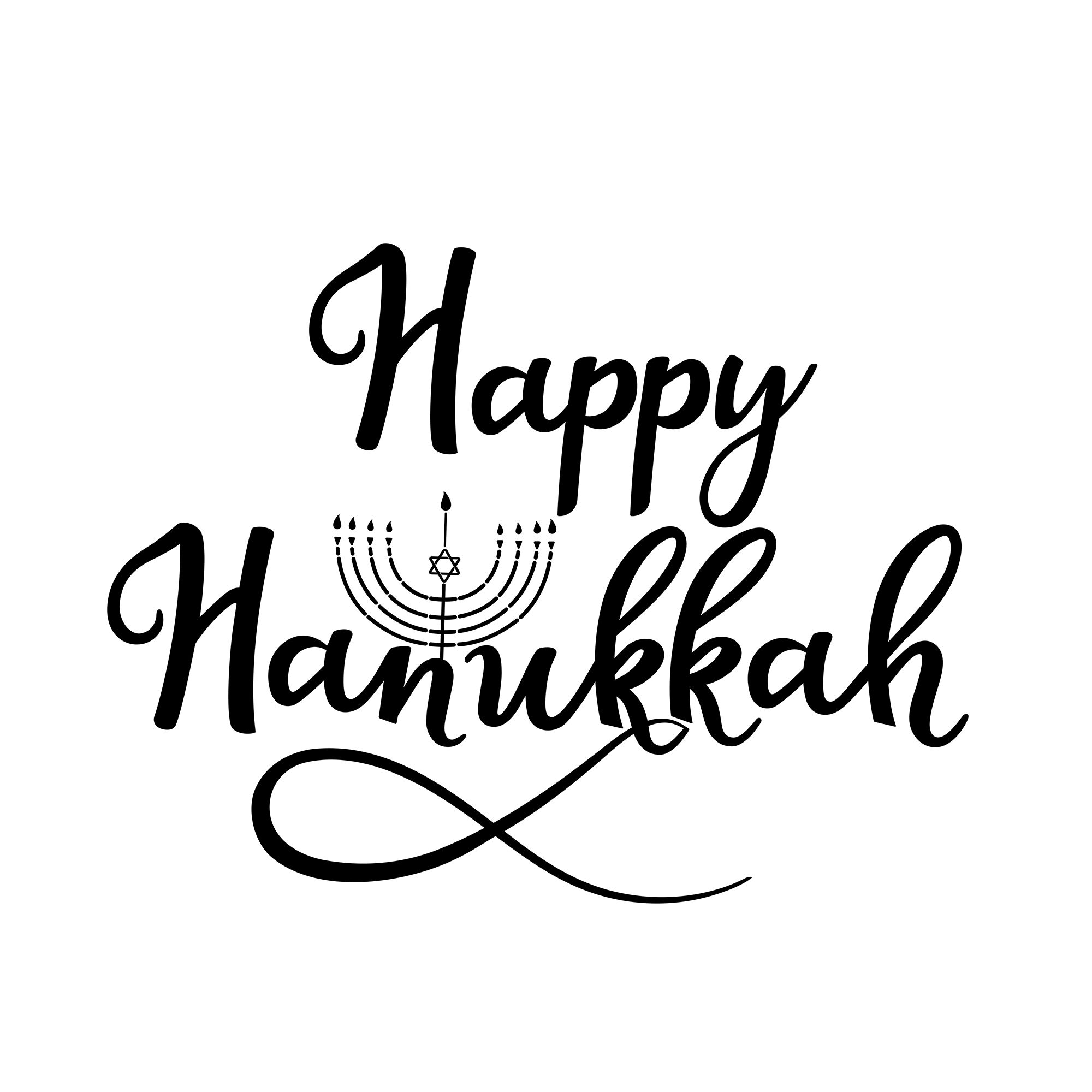 Happy Hanukkah greeting card with menorah By LiluArt | TheHungryJPEG