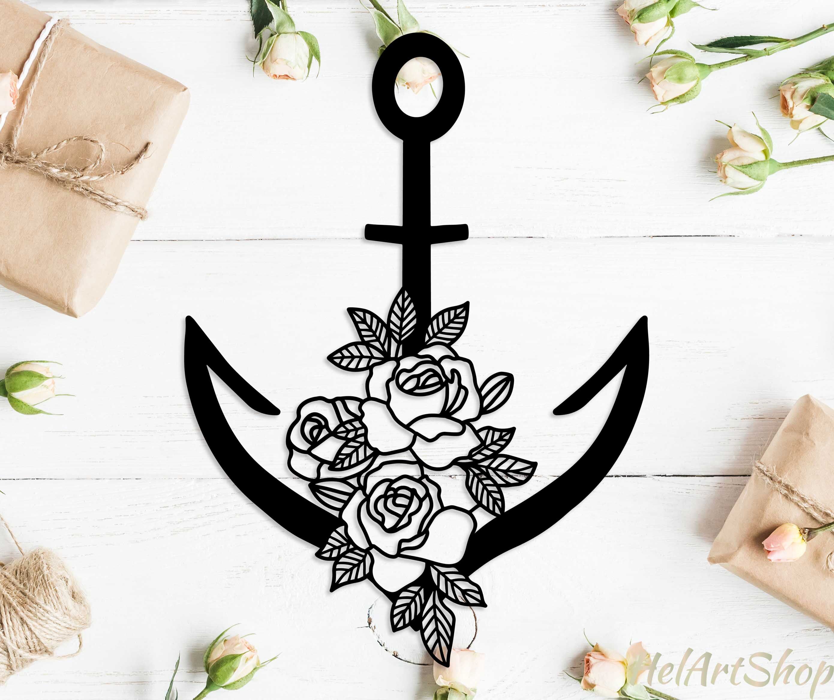 anchor with flowers design