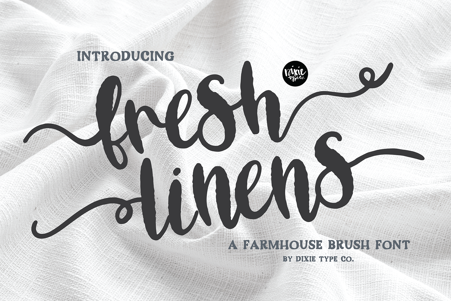 Fresh Linens A Distressed Brush Script Font By Dixie Type Co Thehungryjpeg Com