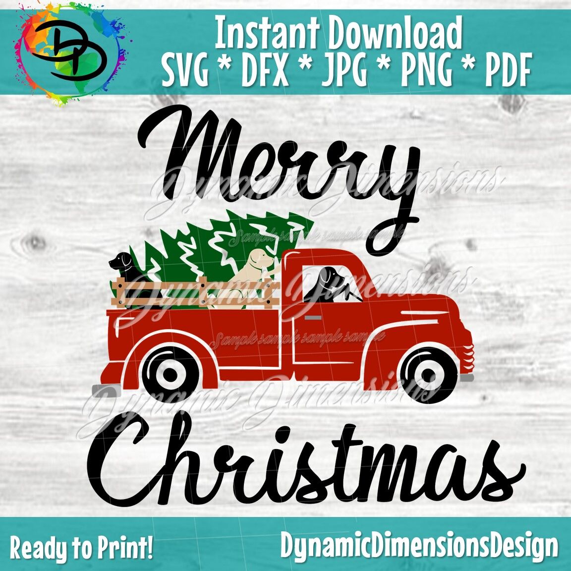 Download Red Truck Svg Dog Svg Labrador Svg Merry Christmas Svg Christmas By Dynamic Dimensions Thehungryjpeg Com