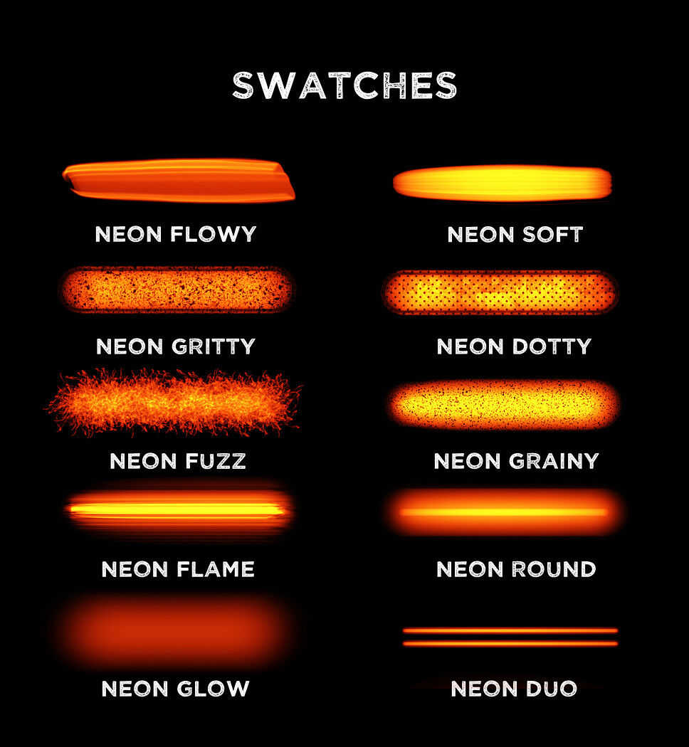 Procreate Neon Light Brushes By Seamless Team Thehungryjpeg Com