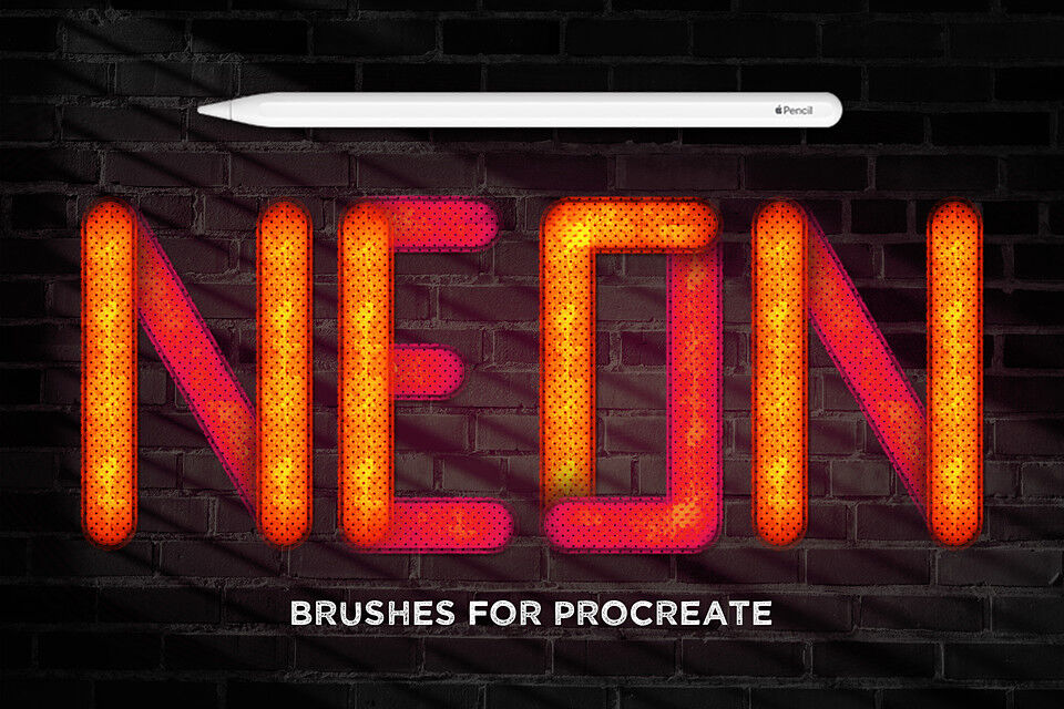 Procreate Neon Light Brushes By Seamless Team Thehungryjpeg Com