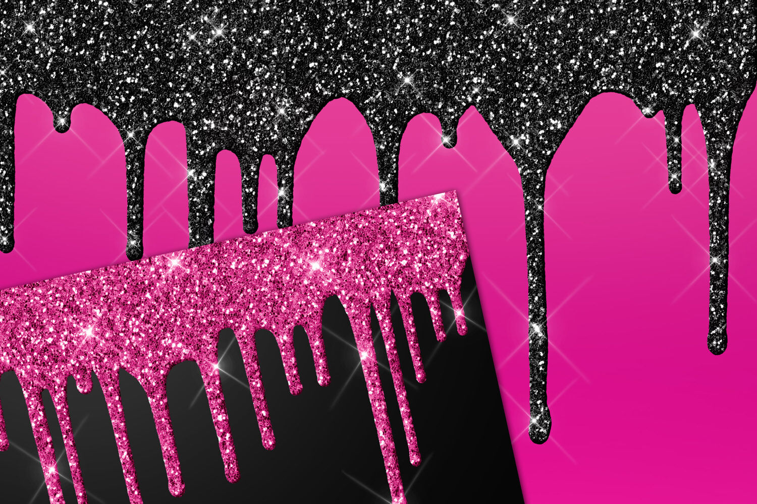 Pink And Black Dripping Glitter Backgrounds By Digital Curio