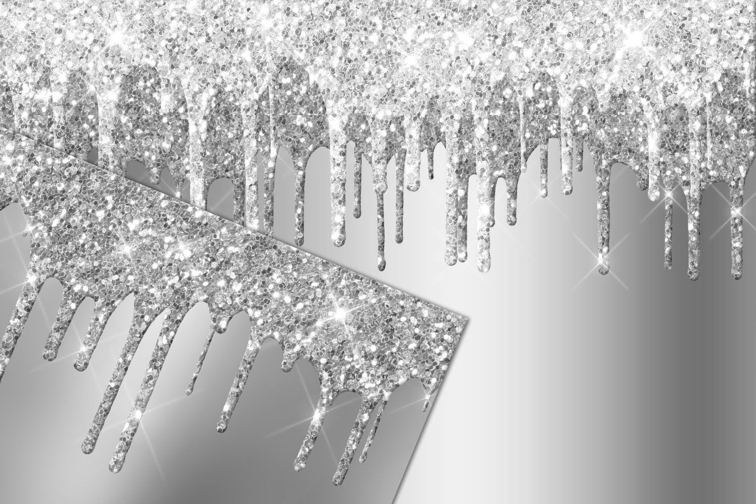 Download Silver Dripping Glitter Digital Paper By Digital Curio ...