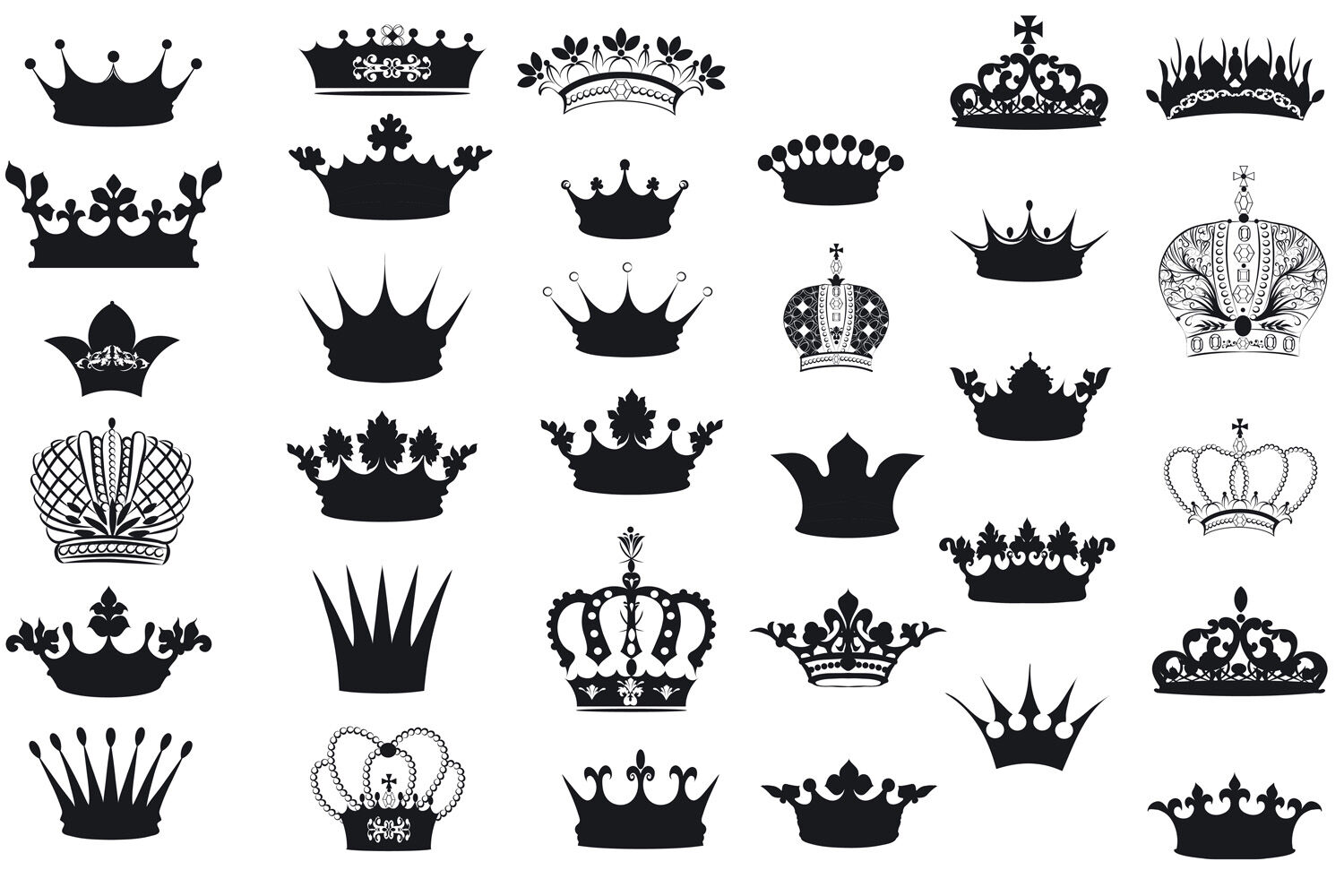 Download Bundle of vector crowns By FleurArt | TheHungryJPEG.com