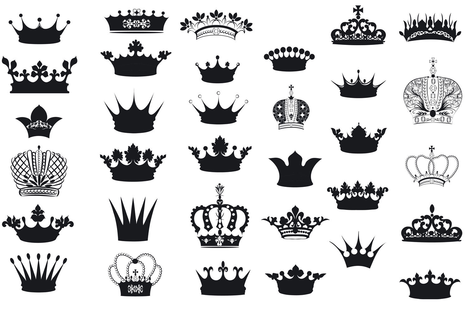 Bundle of vector crowns By FleurArt | TheHungryJPEG.com