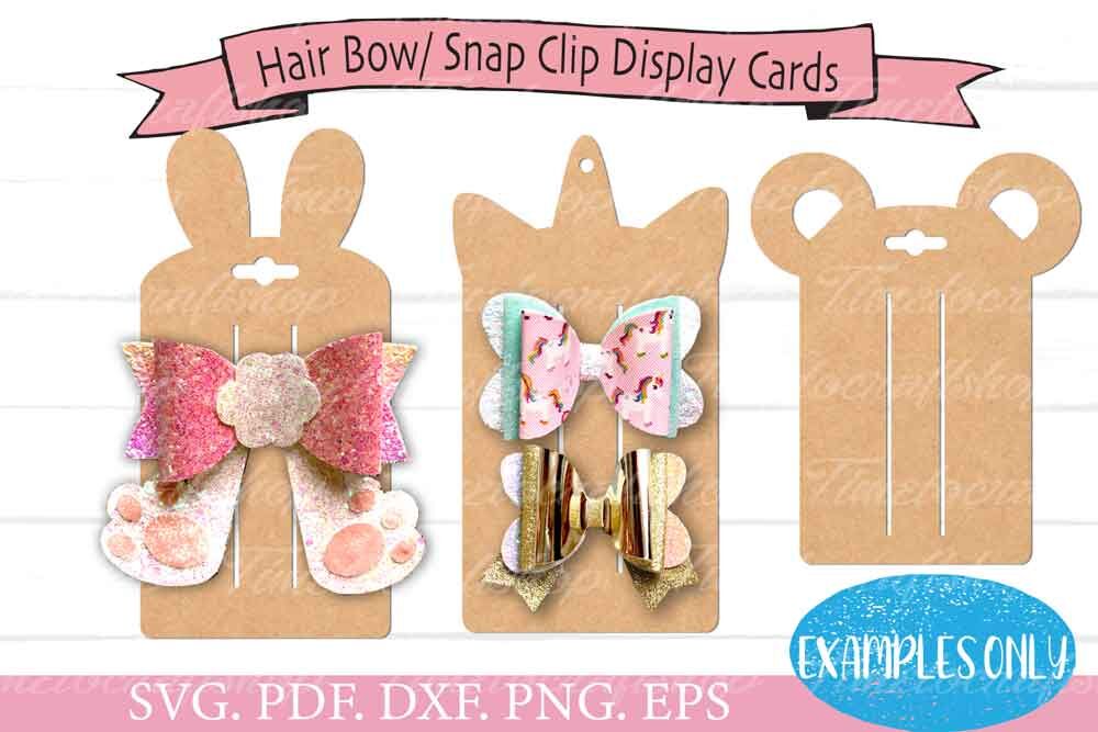 Download Animal Ears Hair Bow Rectangle Snap Clip Display Card ...