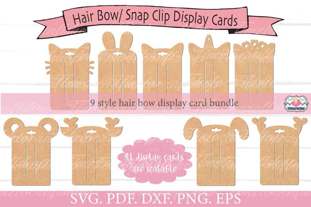 Animal Ears Hair Bow Rectangle Snap Clip Display Card ...