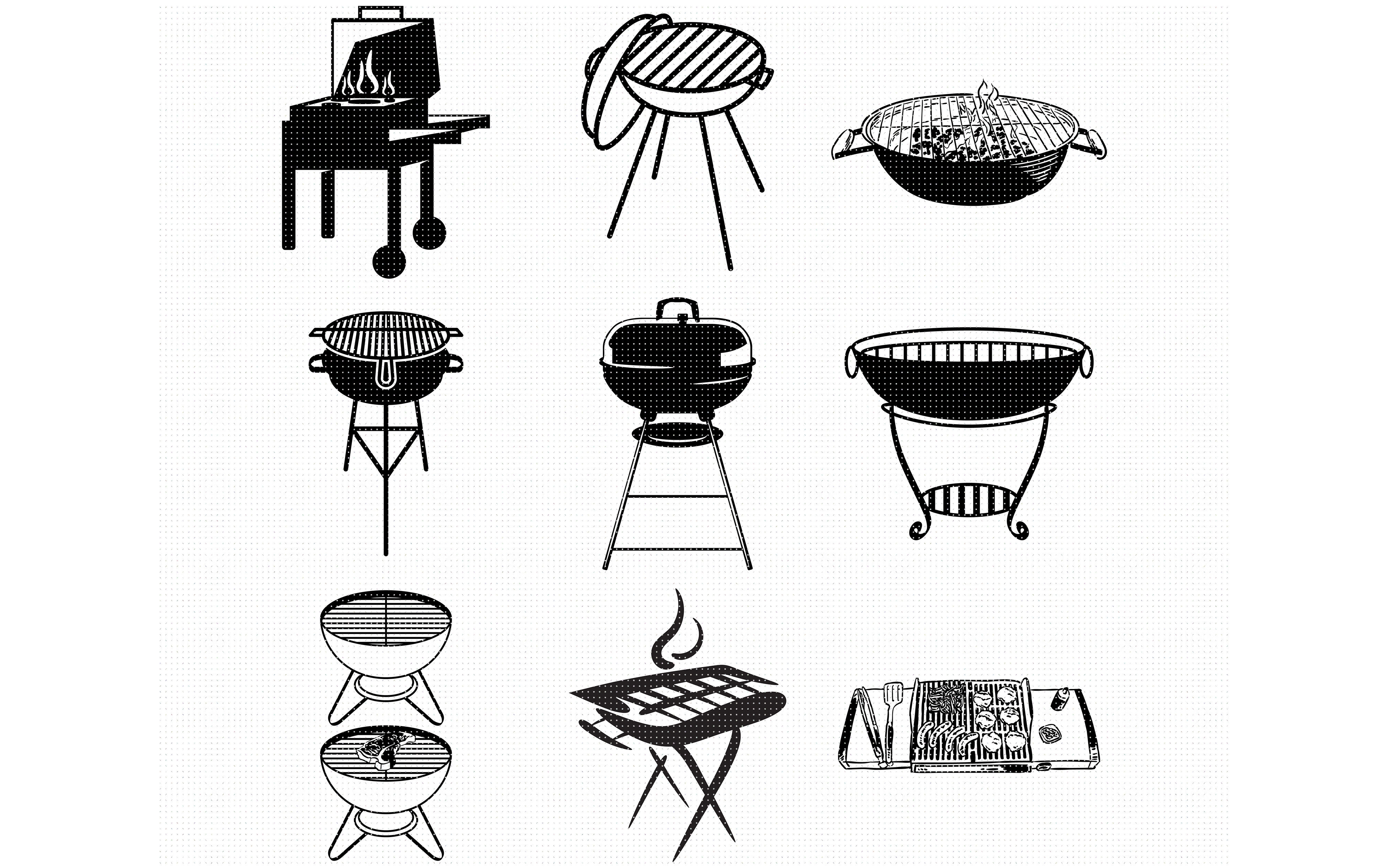Grill Clipart Black And White SVG, Barbeque Grill SVG | lupon.gov.ph