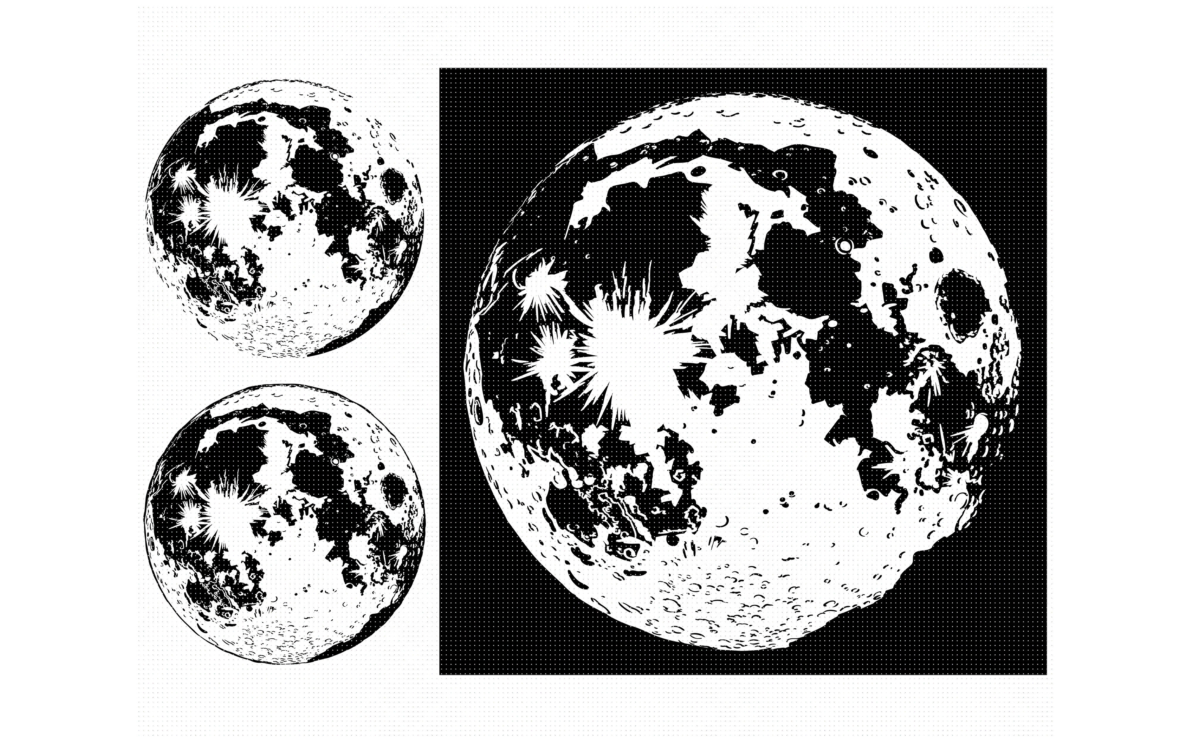 the moon svg, svg file, svg cutting file, dxf, png, eps ...