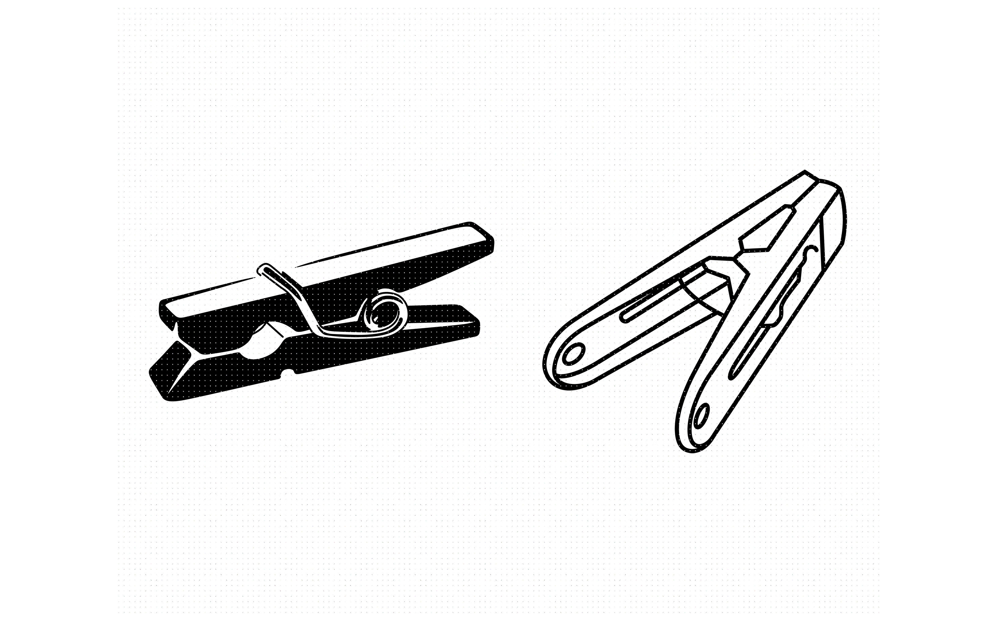 clothes pins, clip svg, dxf, png, eps, cricut, silhouette, cut file By  CrafterOks