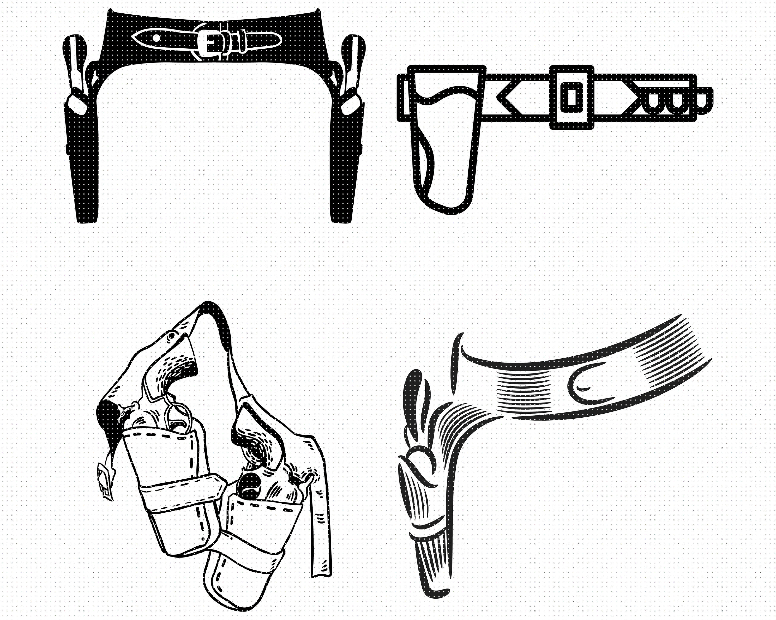 Western Six Shooter Holster Belt Western Clipart