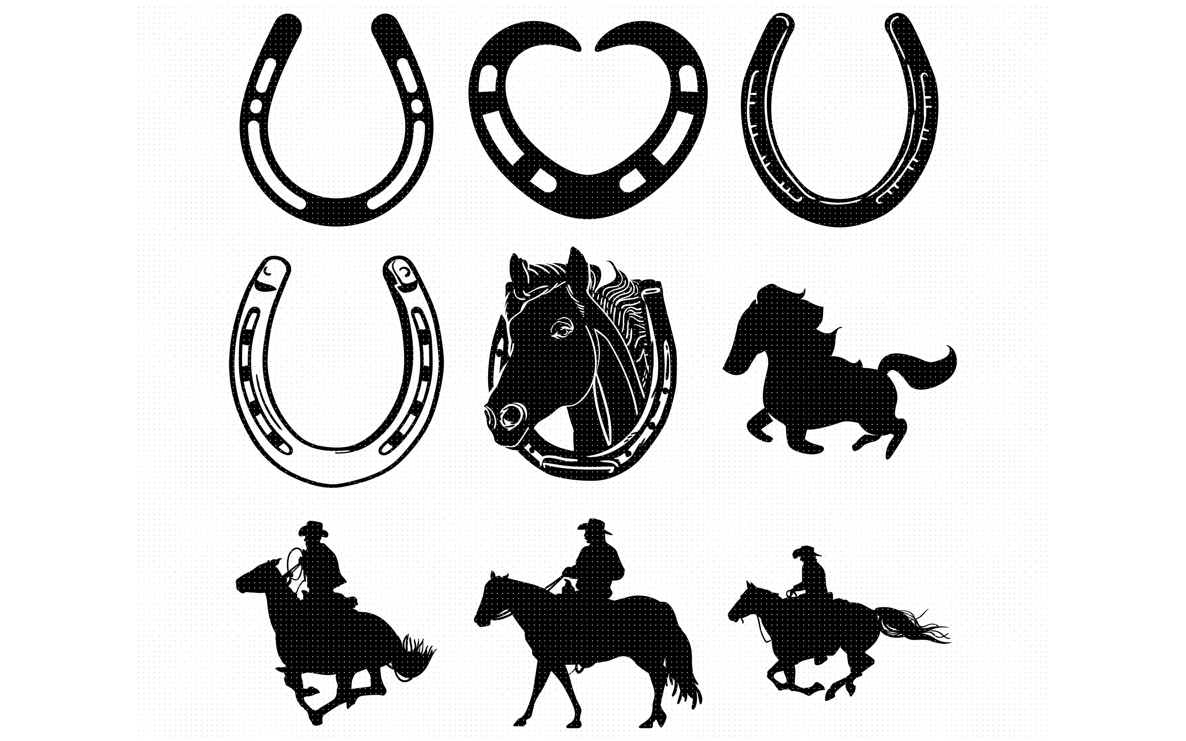 Horseshoe Cowboy Horse Svg Dxf Png Eps Cricut Silhouette By Crafteroks Thehungryjpeg Com