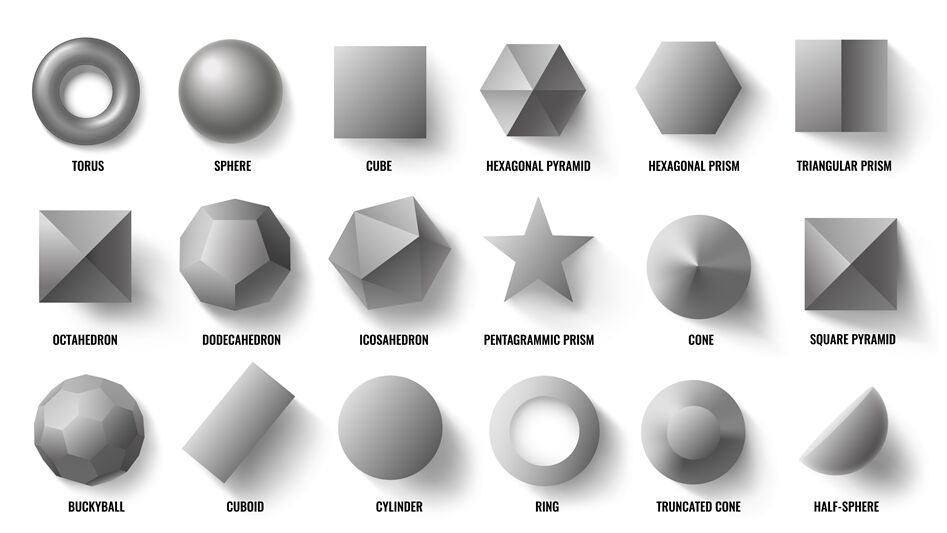Basic 3d Shapes Top View Realistic Pyramid Shape Geometric Polygon F