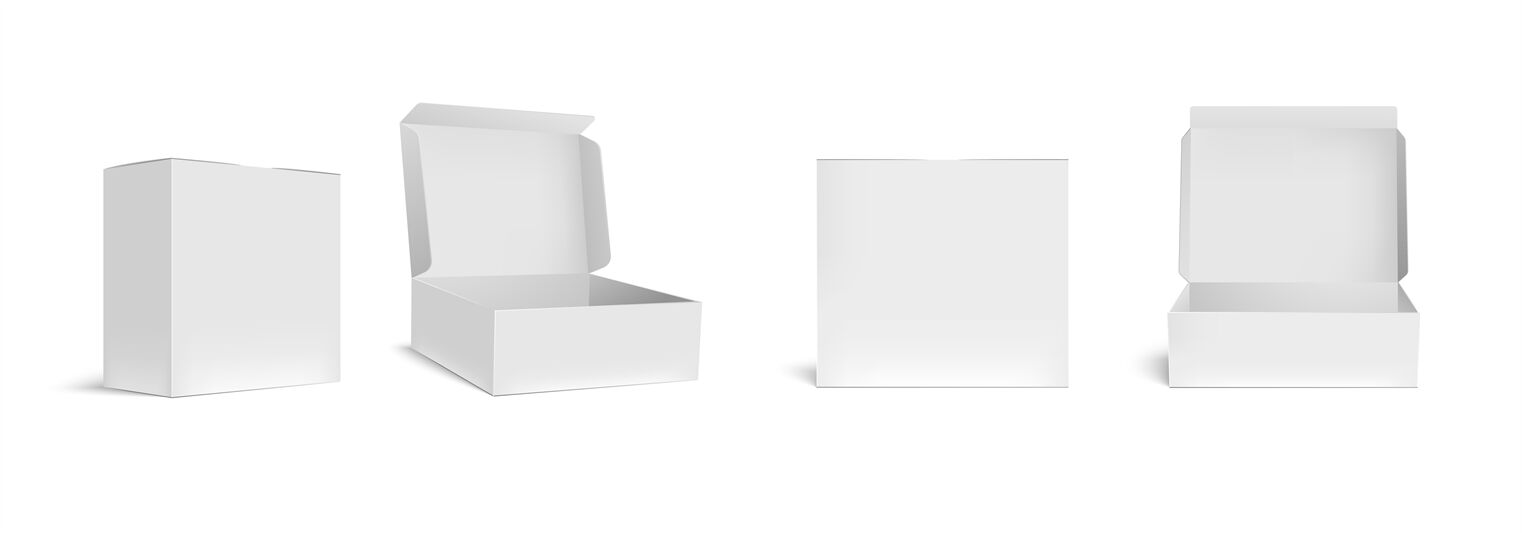 Download Open and closed white box mockup. Opened packaging boxes, empty rectan By WinWin_artlab ...
