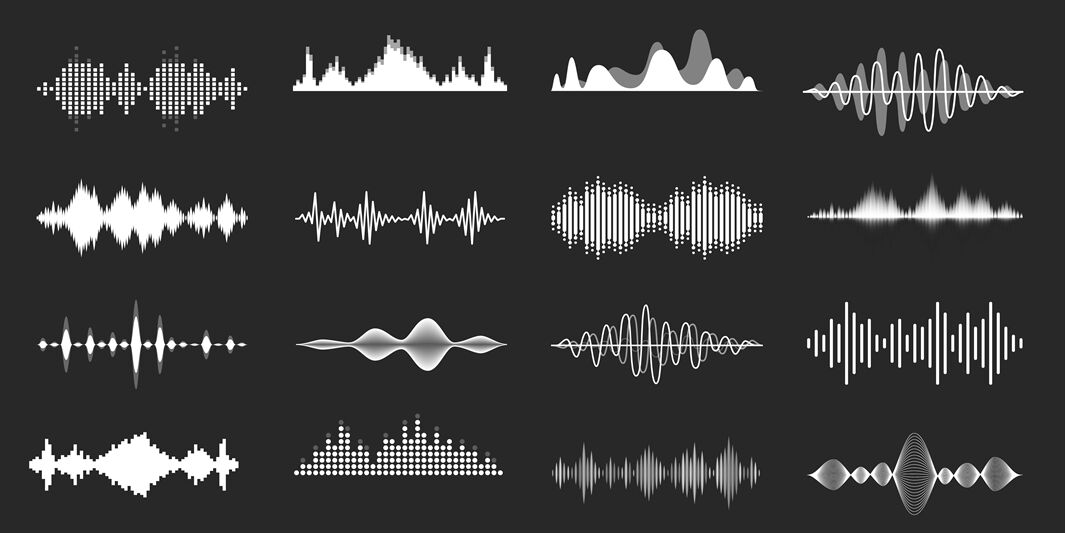 Sound Waves Playing Song Visualisation Radio Frequency Lines And Sou By Winwin Artlab Thehungryjpeg Com