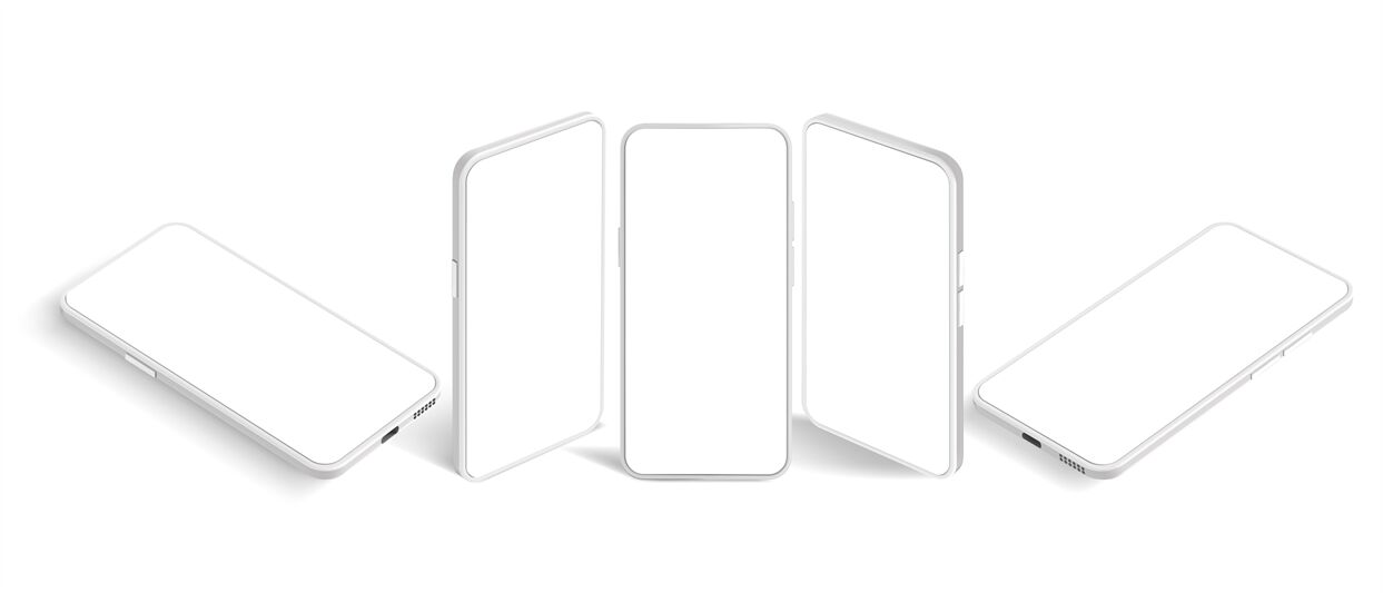 Download Isometric white smartphone mockup. Mobile app presentation template, s By WinWin_artlab ...