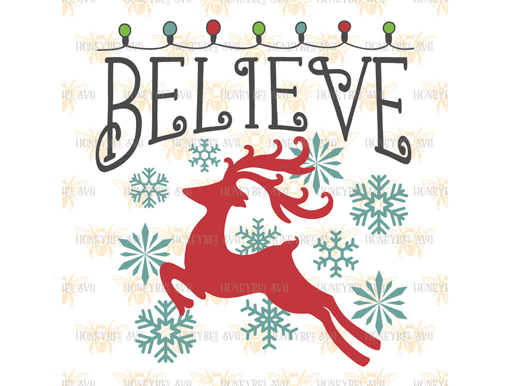 Believe Christmas Lights By Honeybee Svg Thehungryjpeg Com