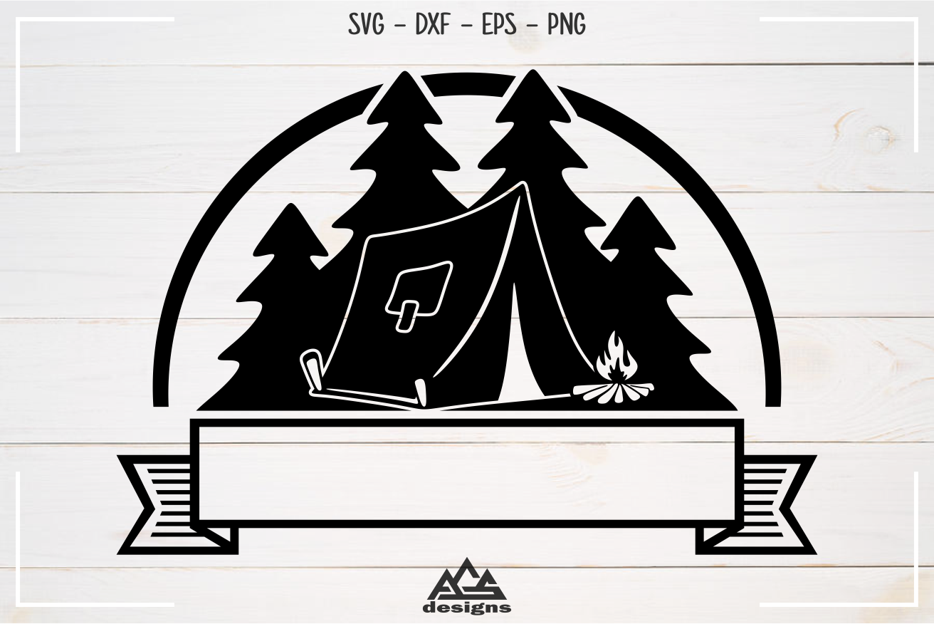 Camp Camping Ribbon Svg Design By AgsDesign | TheHungryJPEG.com