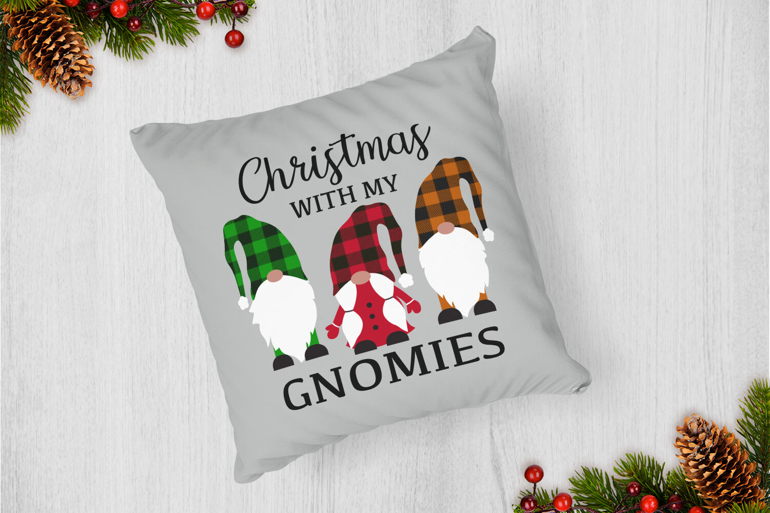 Christmas With My Gnomies Buffalo Plaid Svg By All About Svg Thehungryjpeg Com