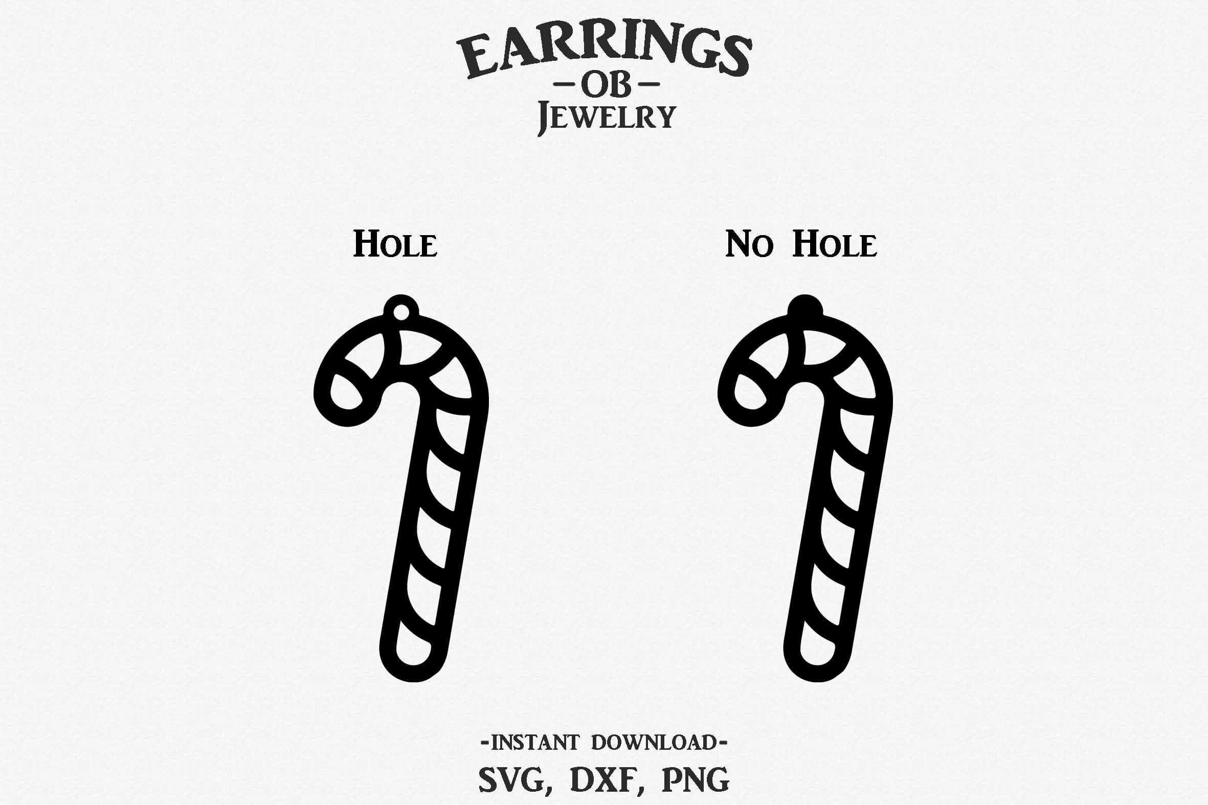 Christmas Earring Svg, Candy Cane Earring, Stacked, Cut File By Design