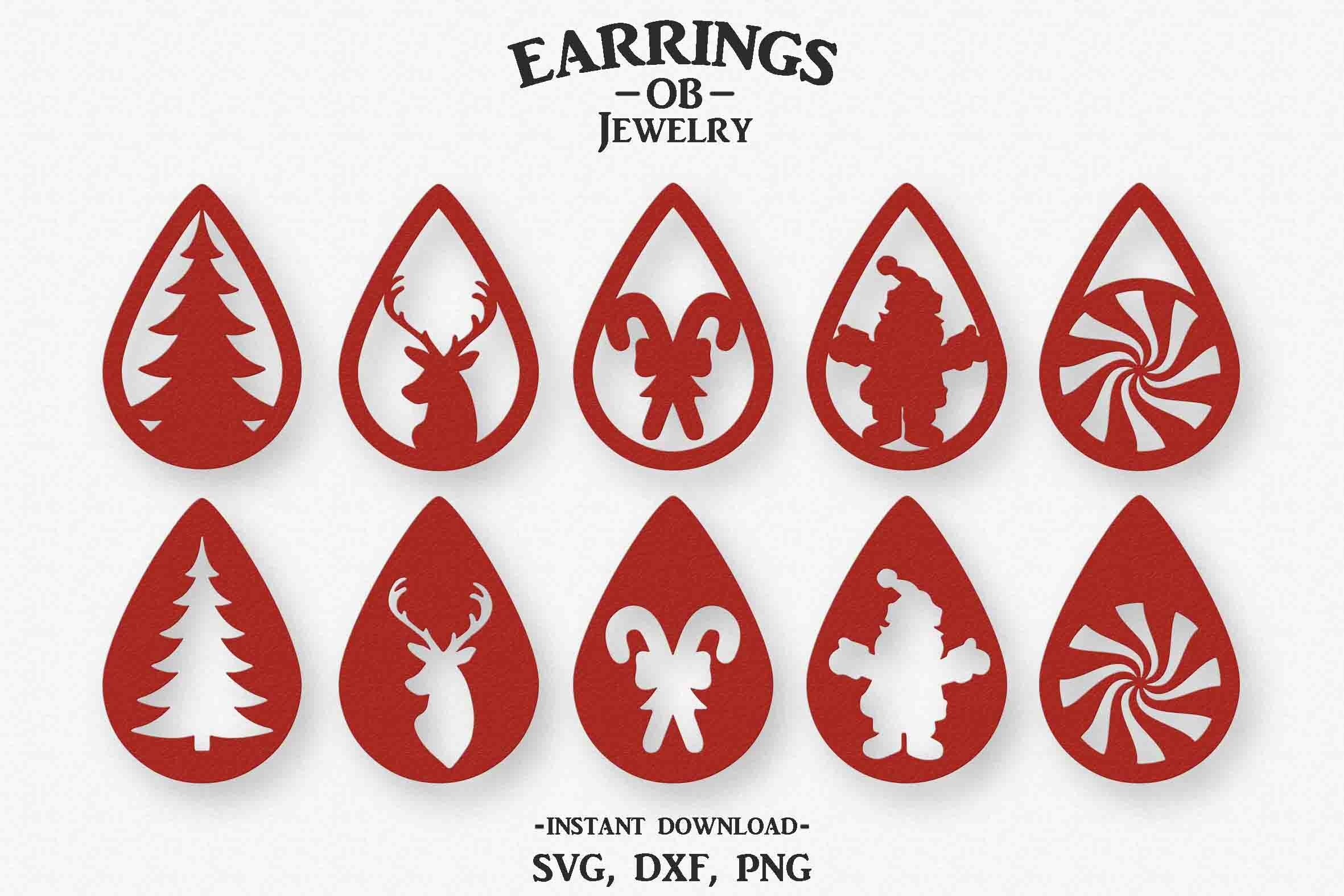 Download Christmas Earring Svg, Set, Stacked, Teardrop, Cut File By Design Time | TheHungryJPEG.com