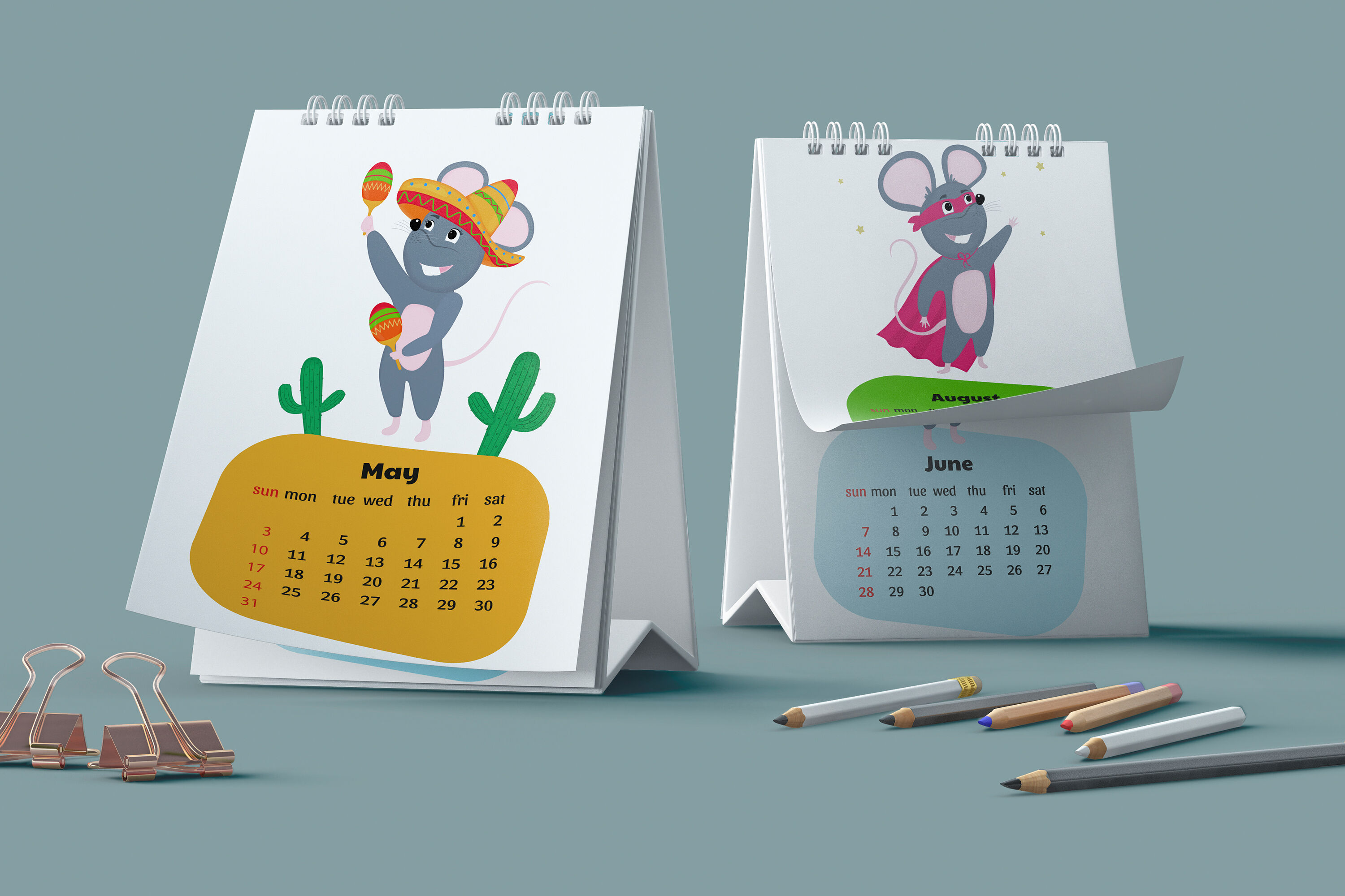 Funny Mouse Cute Rats Wall And Desk Calendars For 2020 By