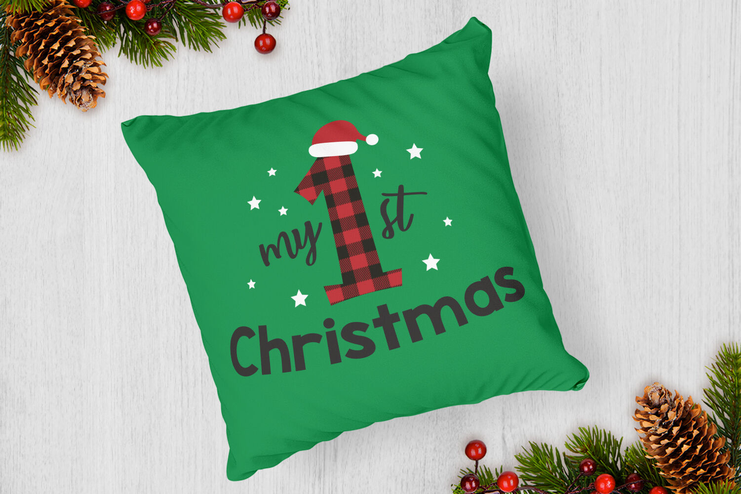My First Christmas Buffalo Plaid Svg By All About Svg Thehungryjpeg Com