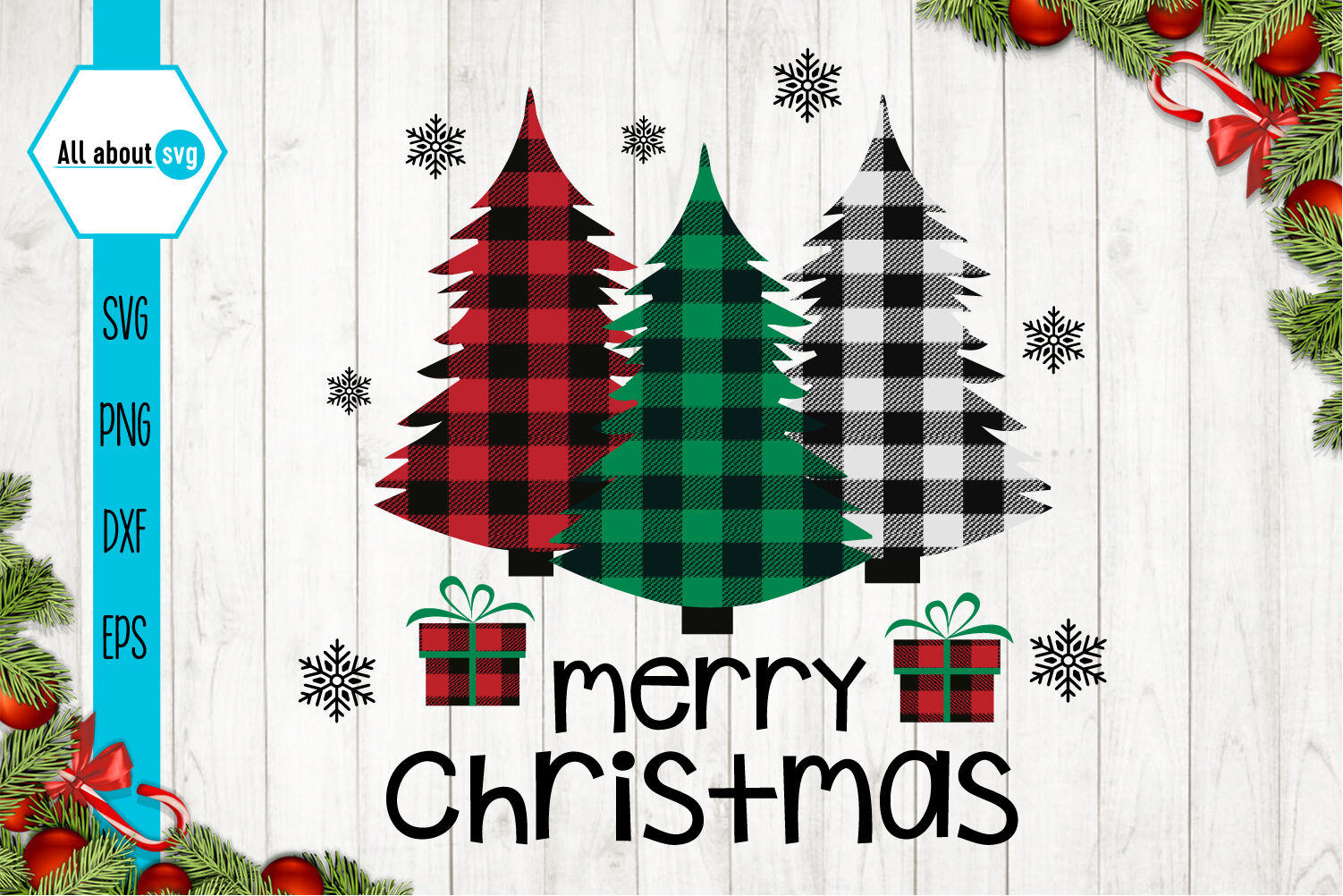 Christmas Trees Buffalo Plaid Svg By All About Svg Thehungryjpeg Com