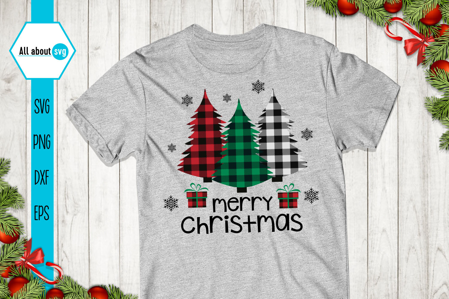 Christmas Trees Buffalo Plaid Svg By All About Svg | TheHungryJPEG