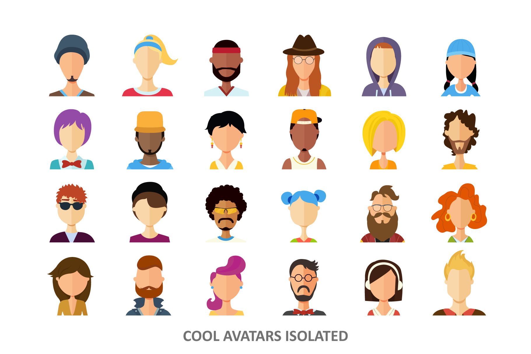 72 Avatar icons vector people collection By NikoDzhi Art