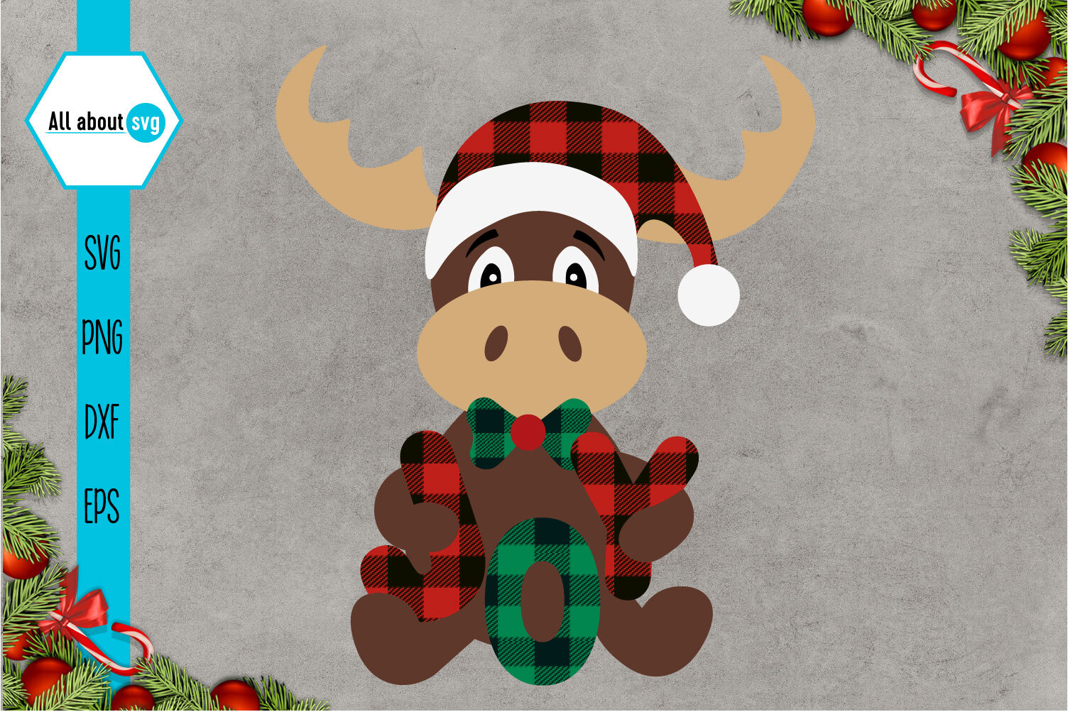Christmas Buffalo Plaid Reindeer Svg By All About Svg Thehungryjpeg Com