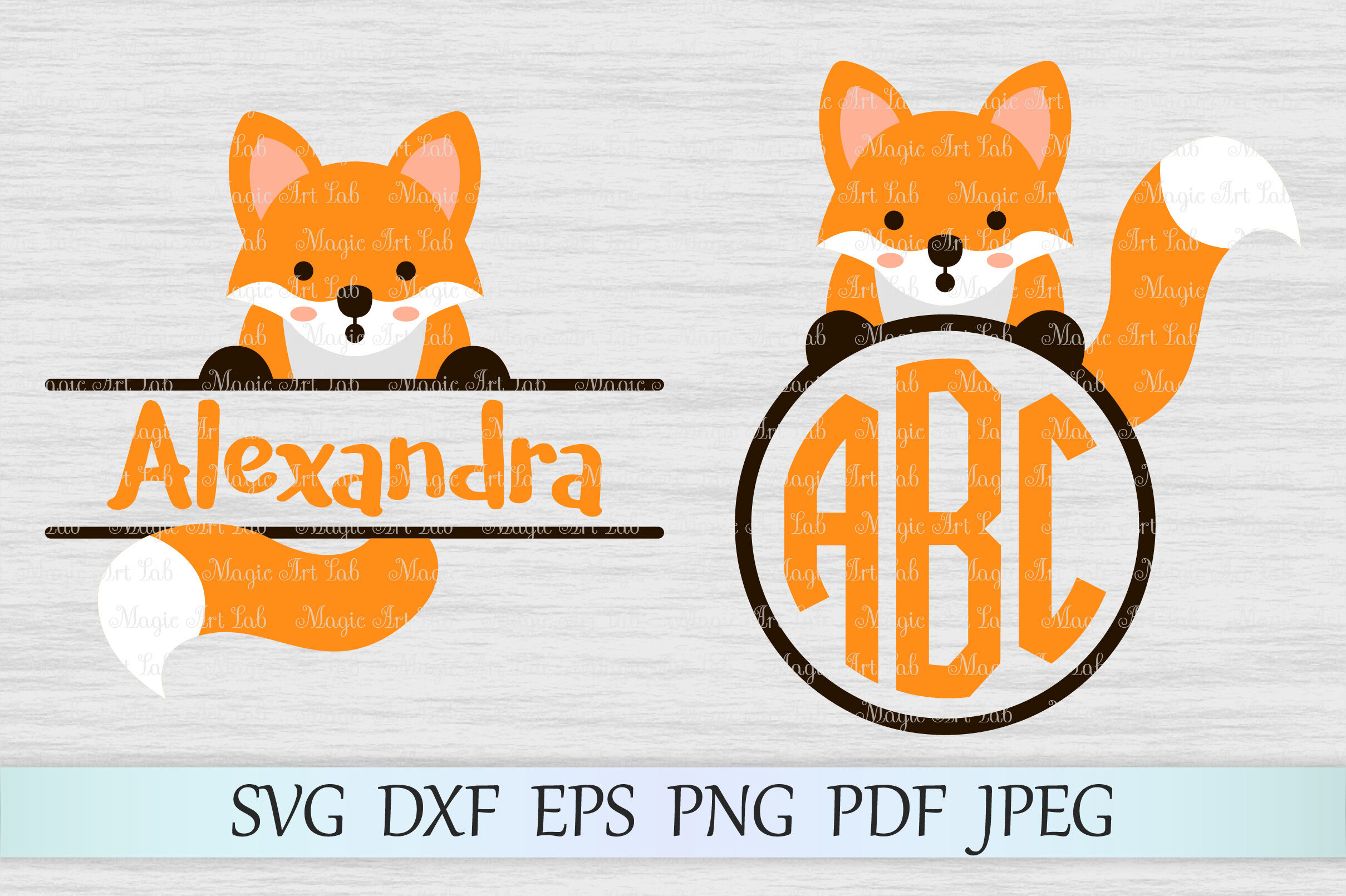 Download Fox Svg Animal Svg File Fox Monogram Svg Fox Split Monogram Svg By Magicartlab Thehungryjpeg Com
