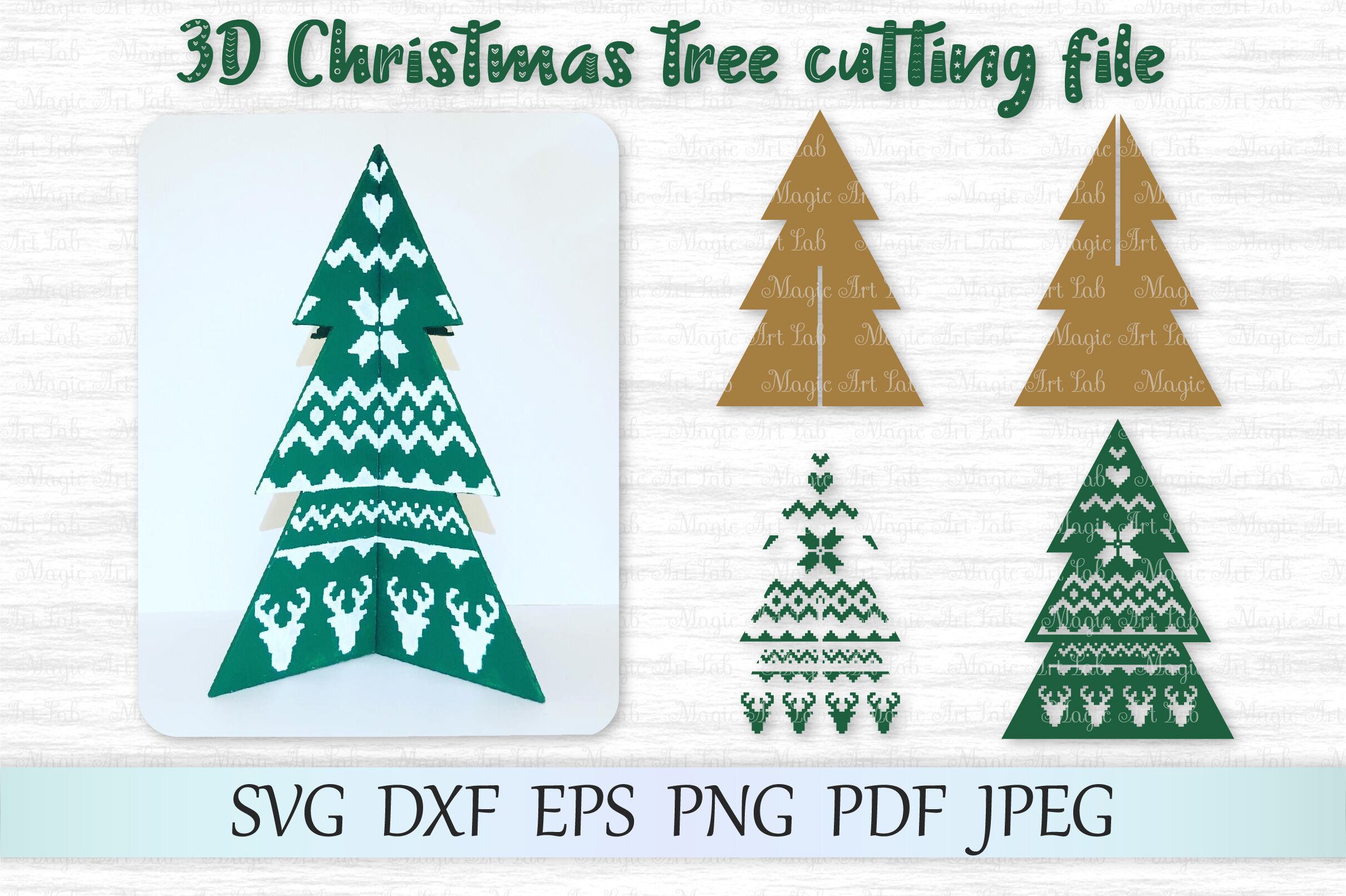 Download 3d Christmas Tree Svg 3d Christmas Tree Template Christmas Tree Svg By Magicartlab Thehungryjpeg Com