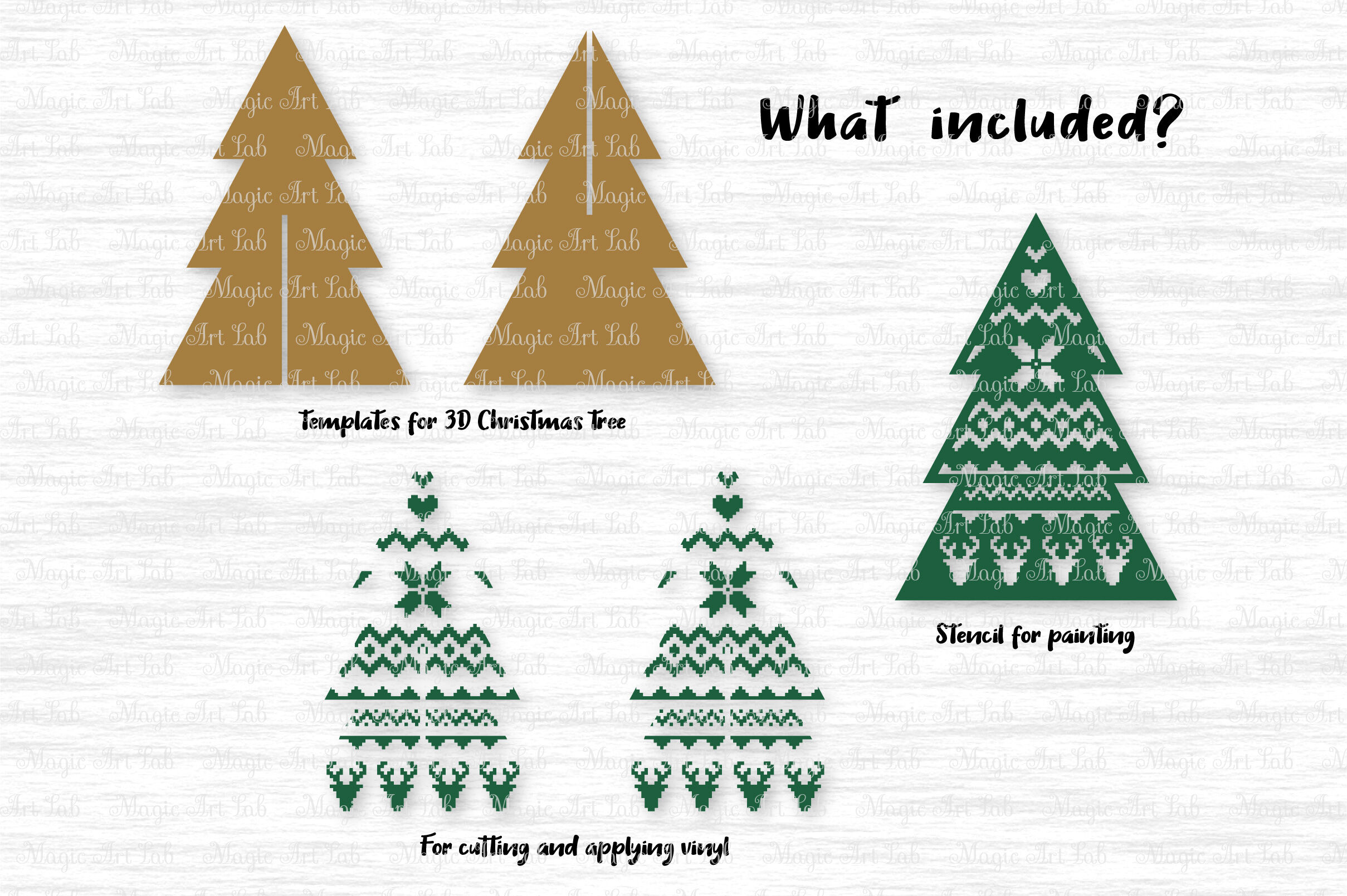 3D Christmas tree svg, 3D Christmas tree template, Christmas tree ...