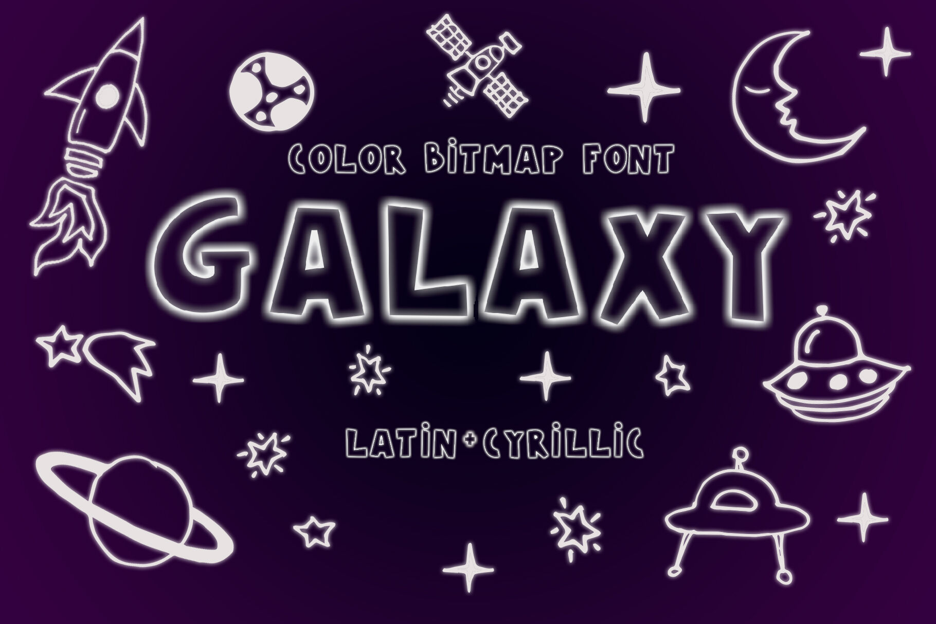 Galaxy Color Bitmap Font By Malena Thehungryjpeg Com