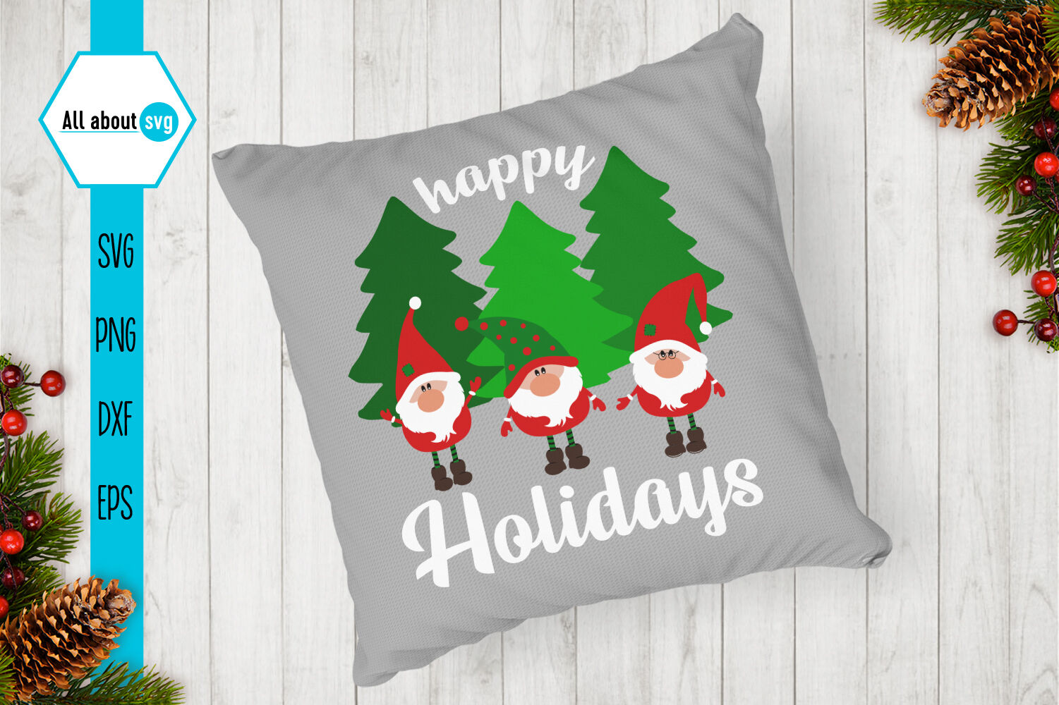 Happy Holidays Svg Gnomies Svg By All About Svg Thehungryjpeg Com