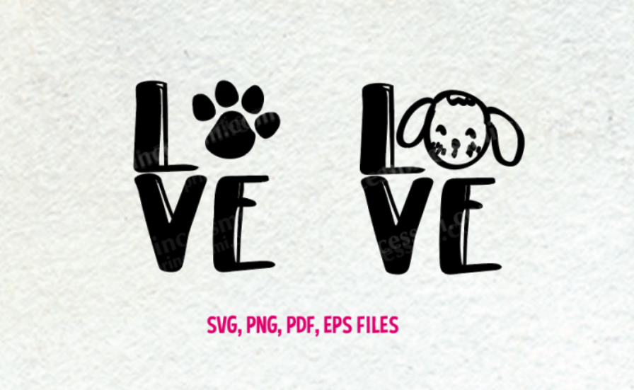 Love Dog Set Svg Eps Png File By Princessmi Thehungryjpeg Com