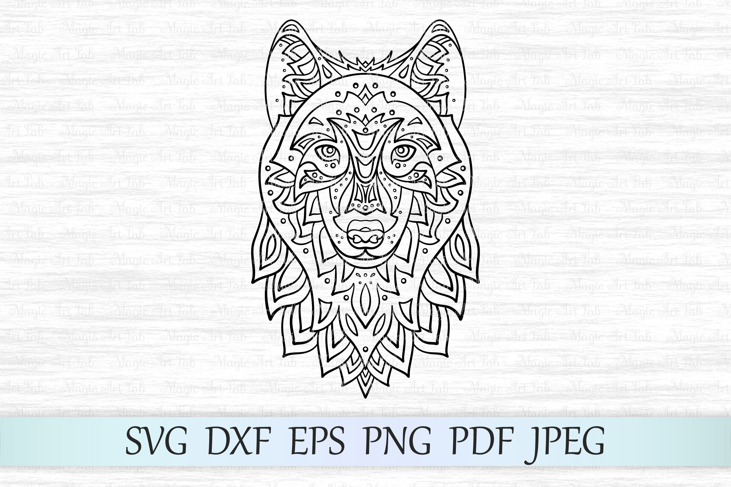 Download Wolf Svg Zentangle Wolf Svg Mandala Wolf Svg Wolf Head Svg By Magicartlab Thehungryjpeg Com