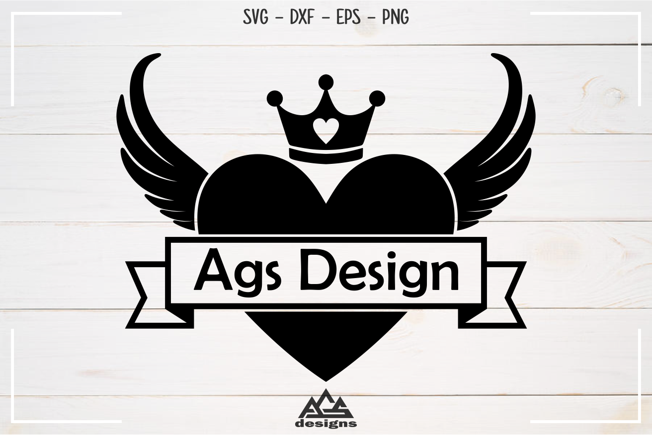 Download Heart Wing With Ribbon Svg Design By AgsDesign ...