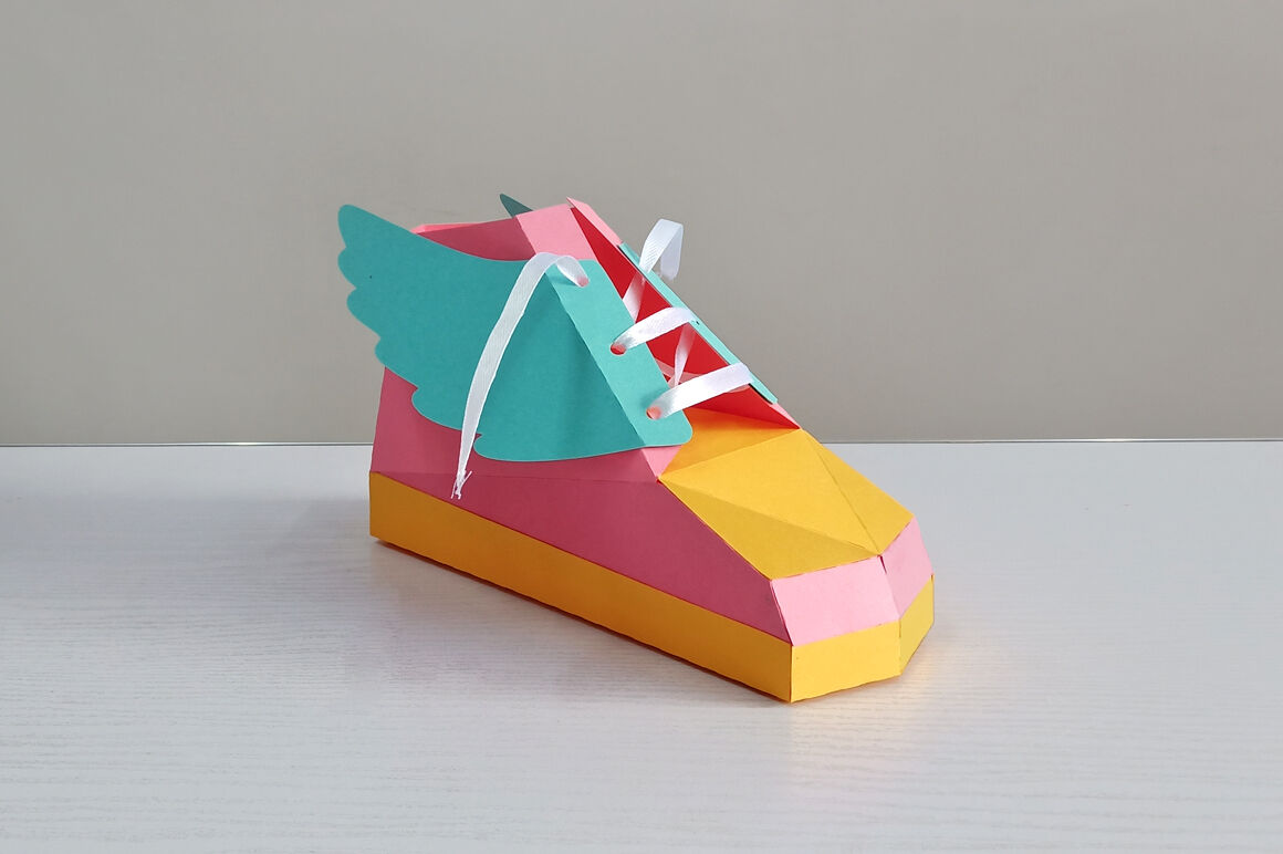 Diy Papercraft Shoe Converse Shoeboots3d Origami New 4513