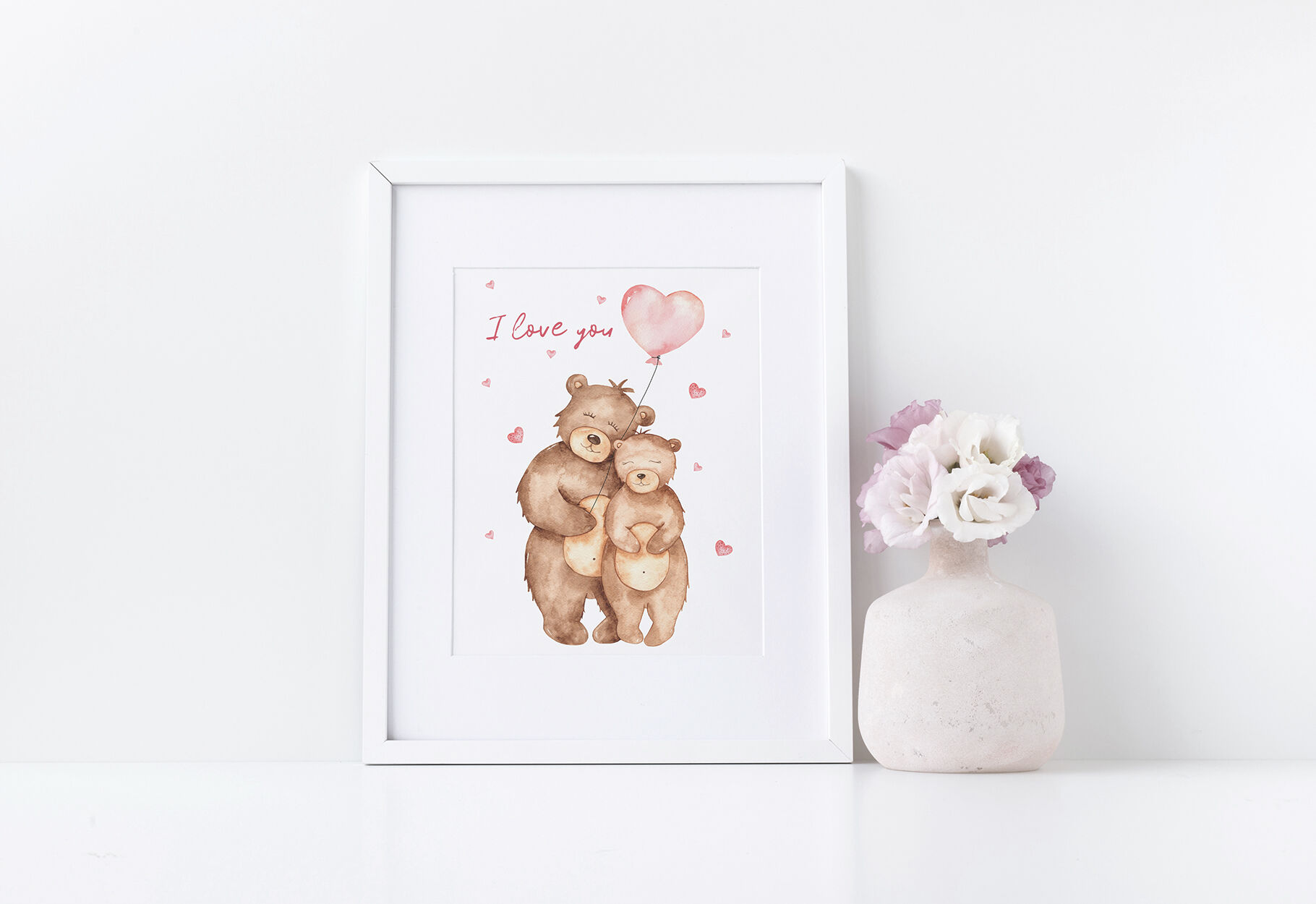 Cute bears in love Watercolor collection clipart By Marina Ermakova ...