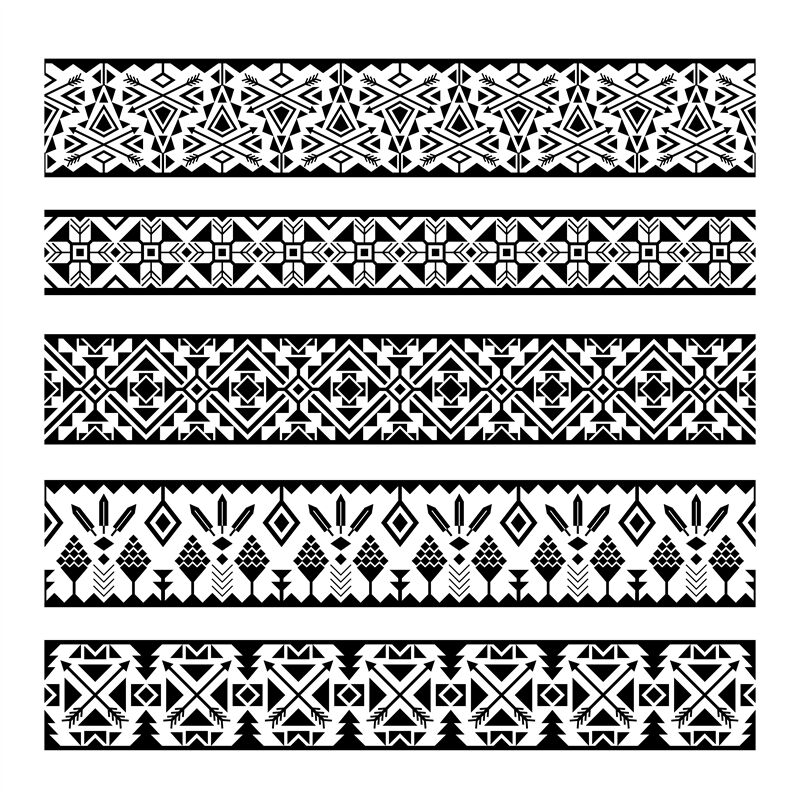 Mexican geometric seamless pattern borders By SmartStartStocker ...