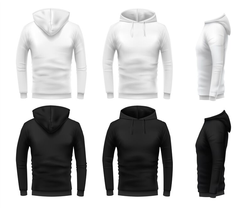 Download Realistic hoodie mockup. Black sweatshirt, white urban ...