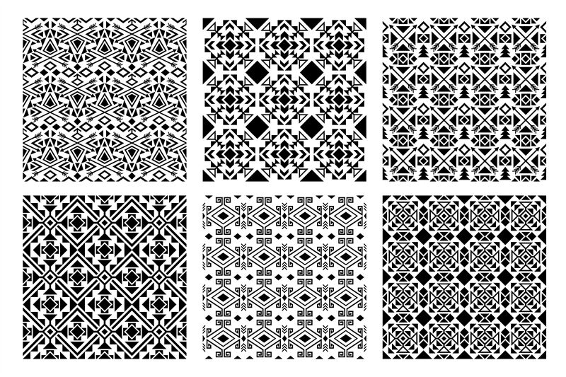 Ethnic monochrome patterns set By SmartStartStocker | TheHungryJPEG